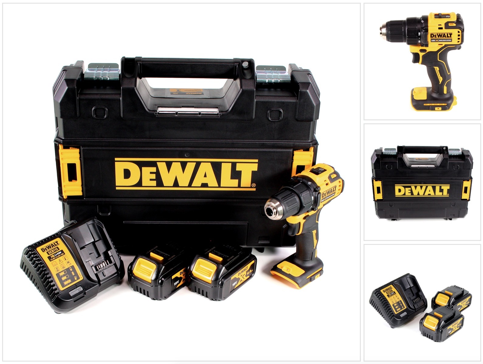 Akumulátorový vŕtací skrutkovač DeWalt DCD 708 M2T 18 V Li-Ion bez kefiek v krabici TSTAK + 2 x 4,0 Ah batéria + nabíjačka