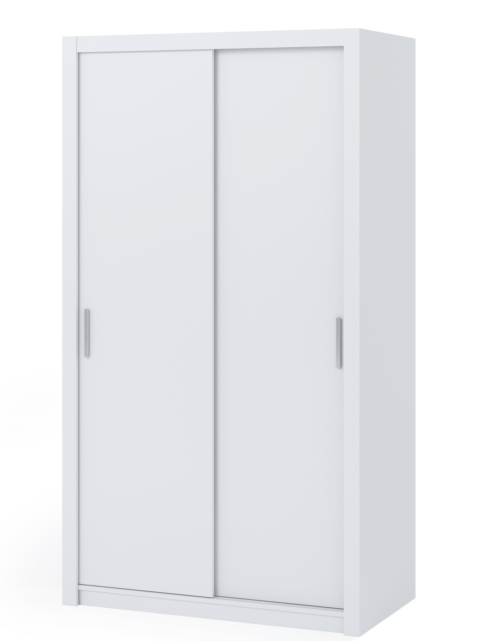 Marmex Möbel Schwebetürenschrank BONO 120cm weiß Schiebeschrank mit zwei Kleiderstangen Bono 120 B