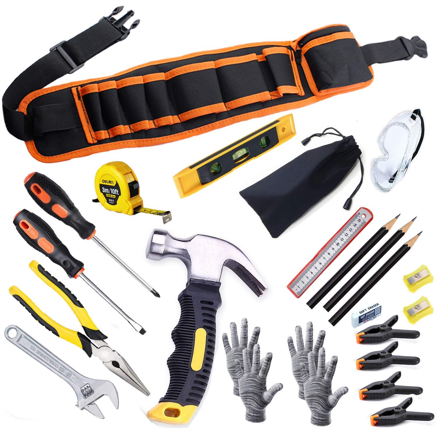 Dripio Werkzeugset für Kinder 25-tlg., Hammer, Werkzeuggürtel, DIY