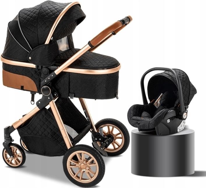 3-In-1-Kinderwagen - Tragewanne, Kinderwagen, Babyschale, Autositz