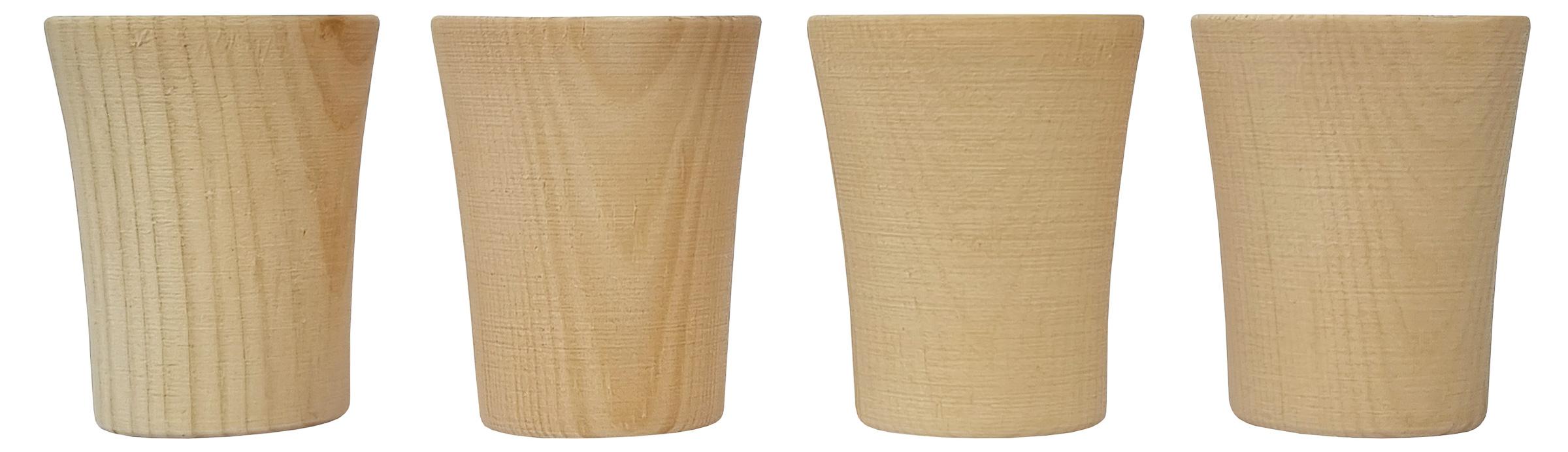 Erst-Holz Schnapsgläser aus Zirbenholz vier Zirbenholzschnapsgläser Stamperl 40.10-022 Erst-Holz®