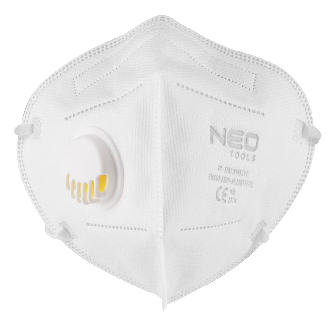 NEO TOOLS Skladacia polomaska Skladacie protiprachové masky FFP2, s ventilom, 5-vrstvové, kategória III, FFP2 - stredný stupeň ochrany
