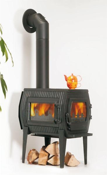 Globe-fire Charon II kachle na drevo s priestorovým tesnením, liatinové, čierne 7kW
