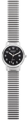 Regent F-704 Herren-Armbanduhr, Edelstahl-Gehäuse, Metall-Armband