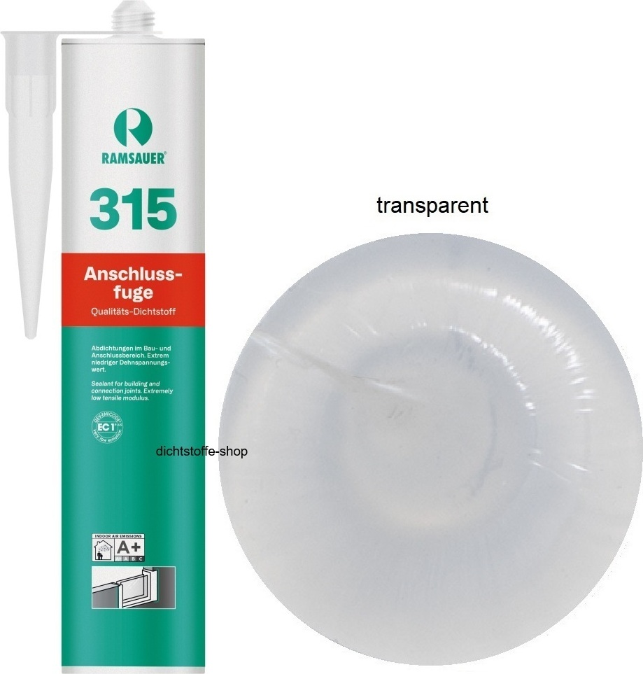 Ramsauer GmbH&Co.KG Ramsauer 315 Anschlussfuge 1K Silicon Dichtstoff 310ml Kartusche transparent 14003010