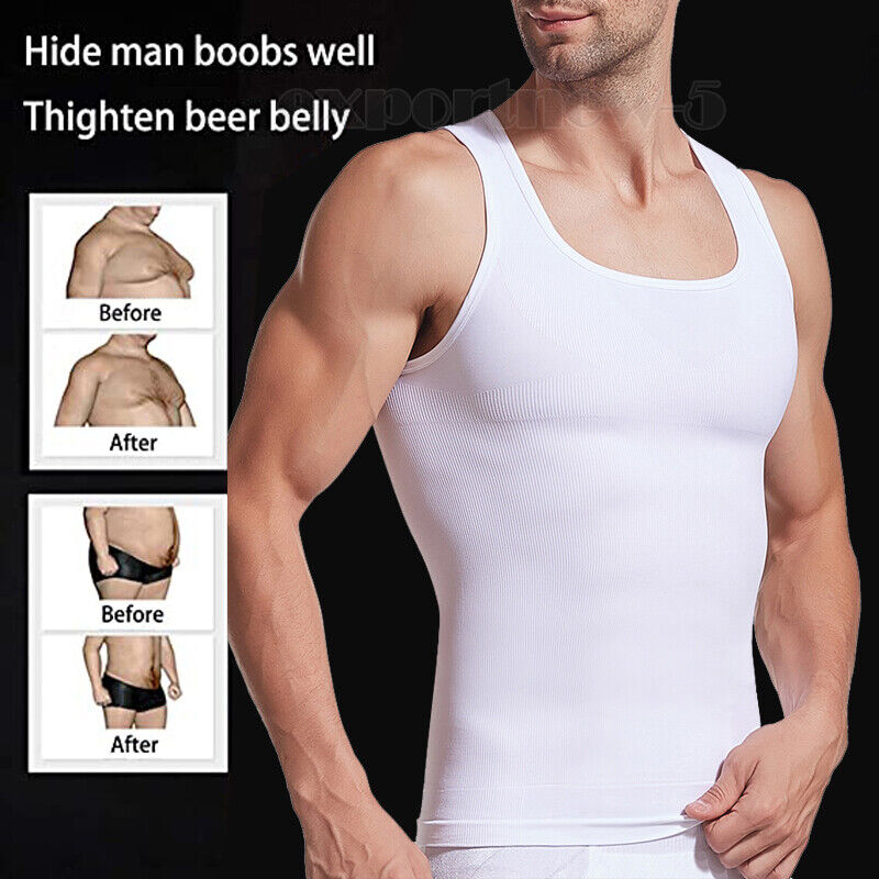 Männer Abnehmen Body Shaper Tank Top Muskelshirt Bauchweg Mieder Unterhemd  Weste