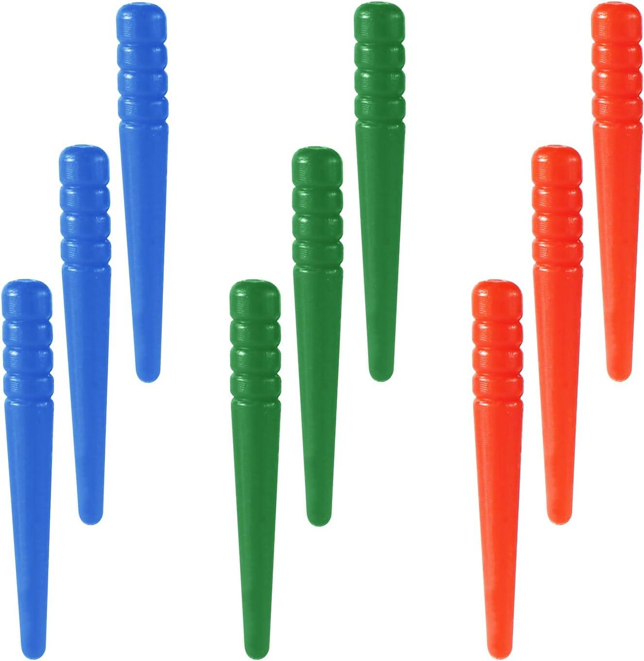 snq 9 Stück Cribbage-Spielsteine, Kunststoff-Cribbage-Spielsteine für 1/8-Zoll-Löcher, traditionelle Cribbage-Spielsteine,(Rot, Blau, Rot) YT-READ-02123