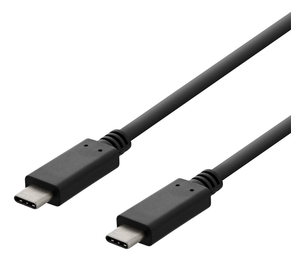 DELTACO USB 2.0 kábel, typ C - typ C, 3 m, čierny