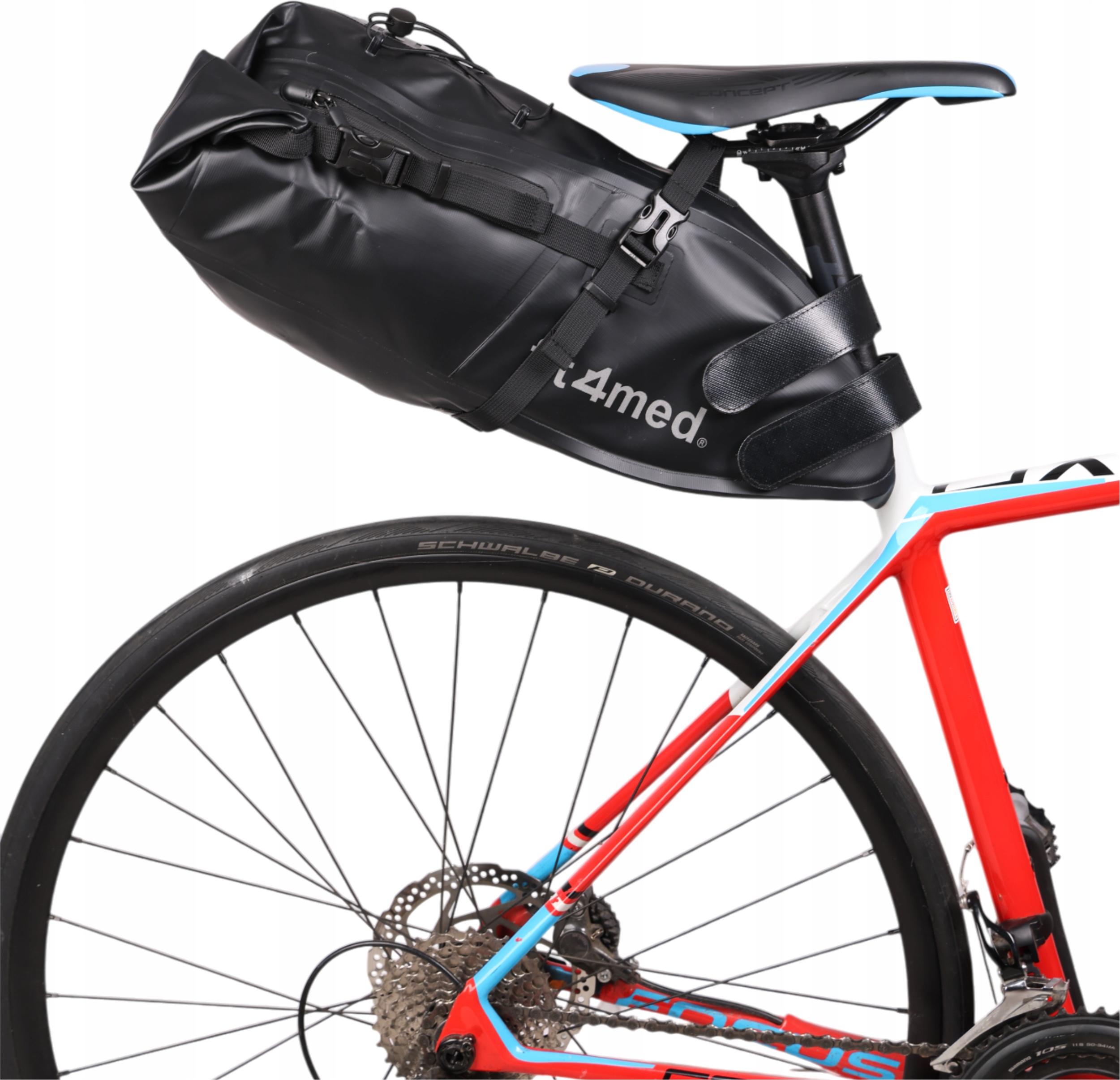 FIT4MED | Satteltasche - Schwarz - 6-13l - Wasserdicht - Fahrradzubehör - Fahrradtasche