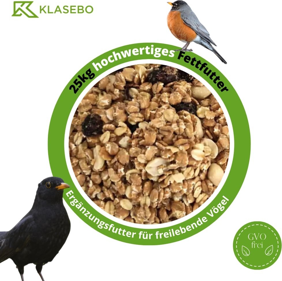 KLASEBO® Fettfutter 25 kg, Vogelfutter, Streufutter, Wildvogelfutter, Wildvogelmischung 42261-1