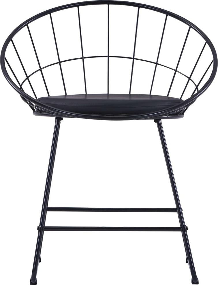 vidaXL Esszimmerstühle mit Kunstledersitzen 4 Stk. Schwarz Stahl 276235