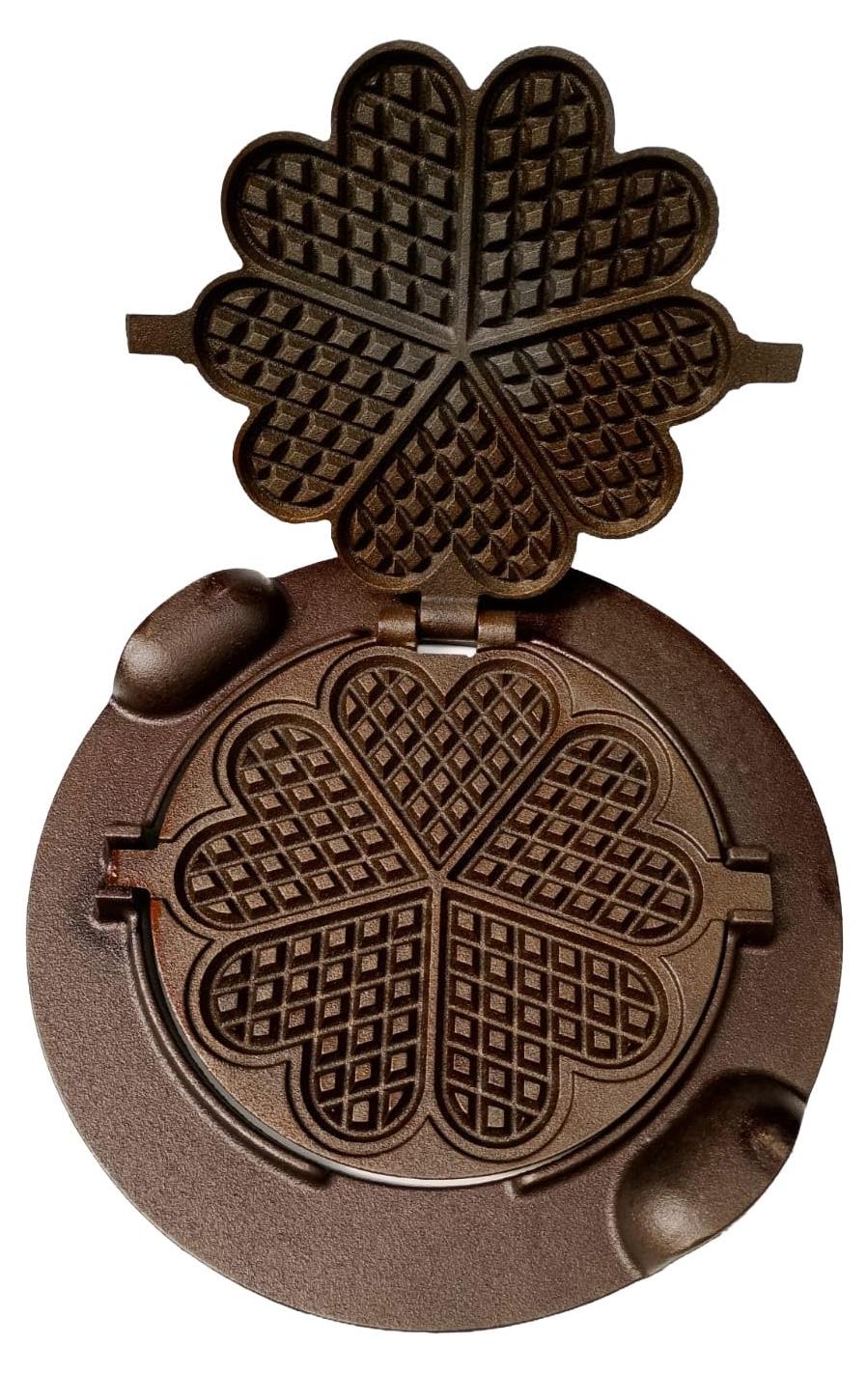 Innbee Waffeleisen aus Gusseisen Herzförmige Waffeln 33cm Grill Garten Küche