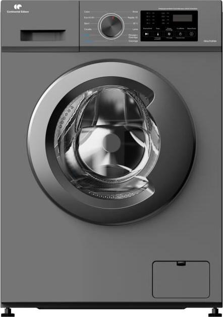 Waschmaschine Frontlader, 7 kg, 60 cm, 1200 U/min, Induktionsmotor, Silber, CONTINENTAL EDISON CELL712IS3