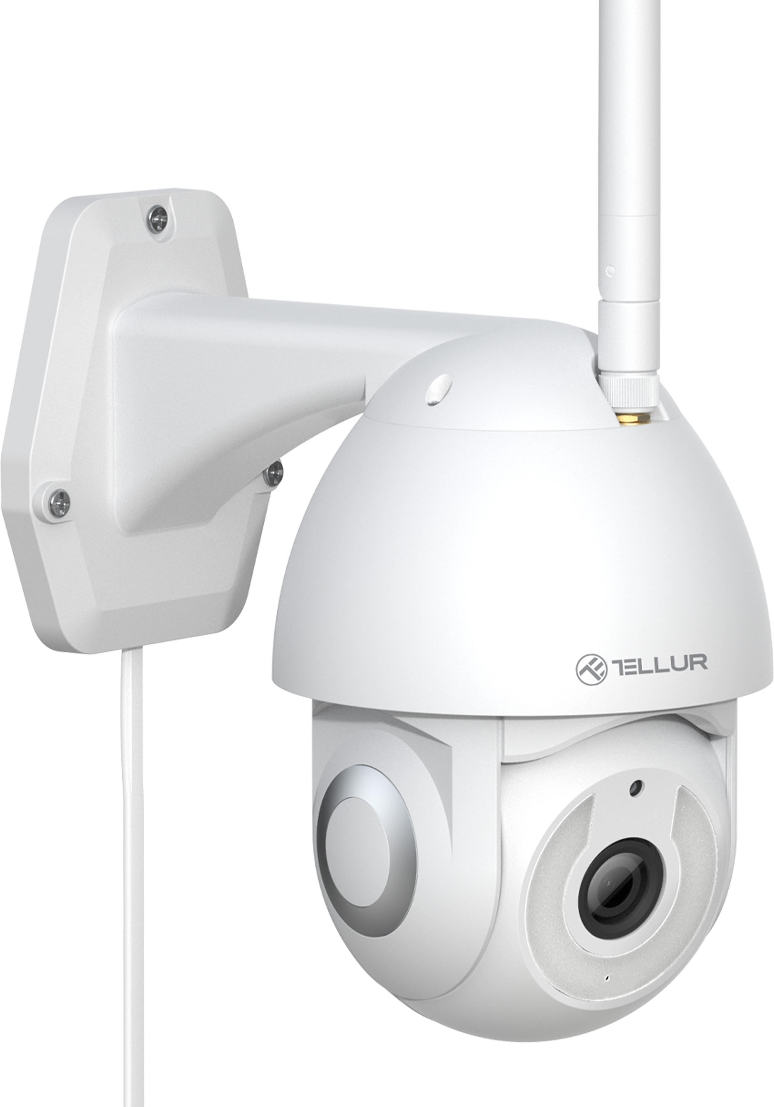 Vonkajšia kamera Tellur Smart WiFi, 3MP, UltraHD, automatické sledovanie, PTZ, biela