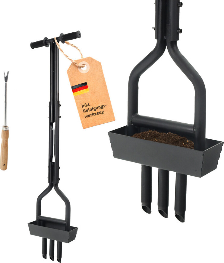 Dönges Rasenlüfter mit 3 Zinken + Kernsammelbox (Hand-Aerifizierer)