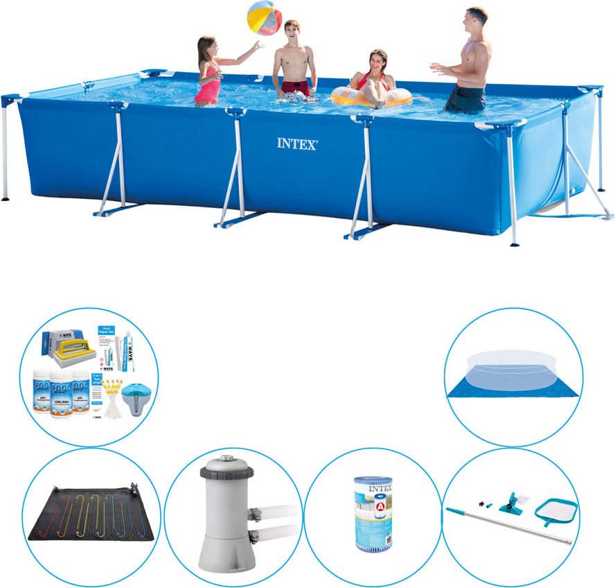 Bazénová súprava - 7 dielov - Intex Rámový bazén Rechteckig 450x220x84 cm
