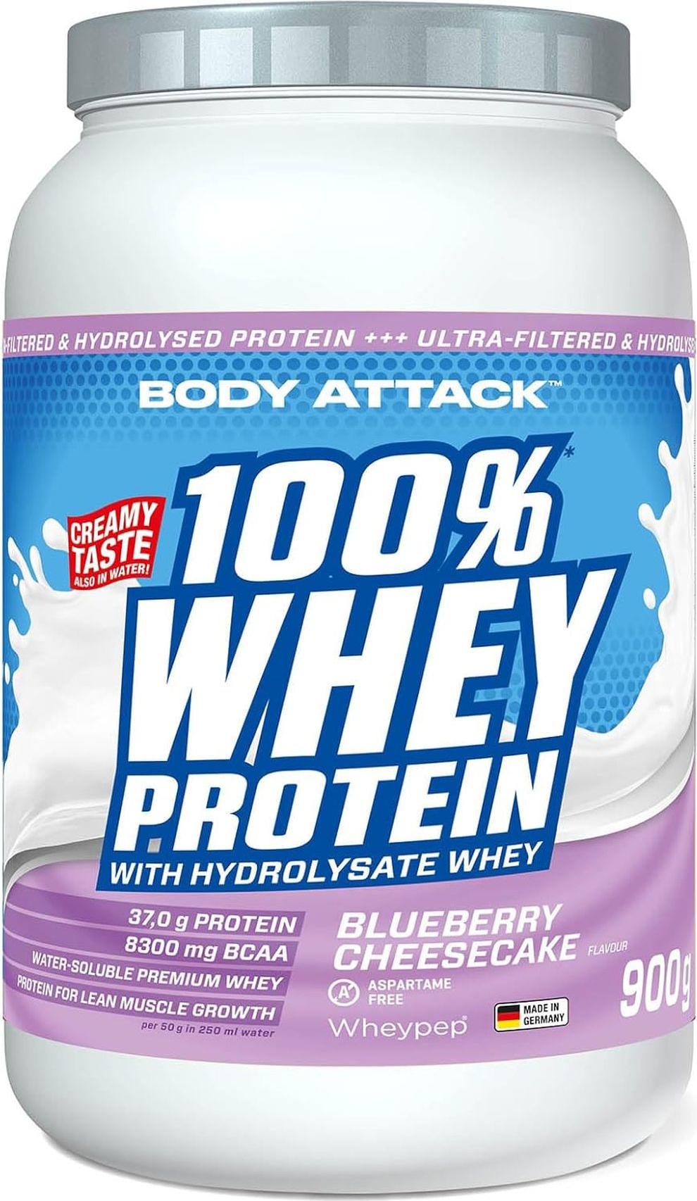 Body Attack Sports Nutrition Body Attack 100 % Whey Protein – 900 g Blueberry Cheesecake