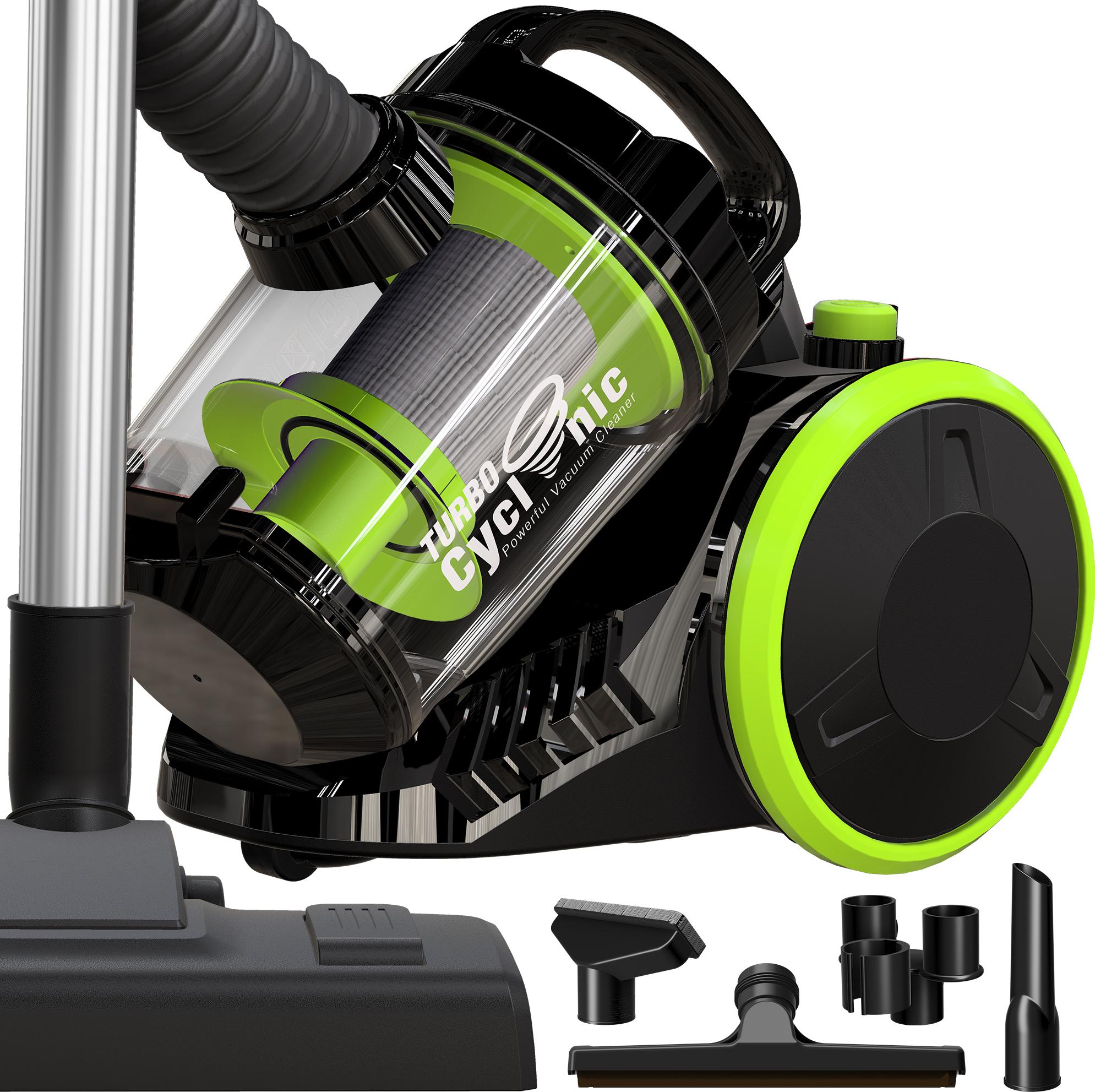 TurboTronic cyklónový vysávač - CV07 – brutálny sací výkon 19 kPa, bezvreckový, malý suchý vysávač na parkety, chlpy domácich zvierat a psie chlpy, bezvreckový podlahový vysávač SCHWARZ