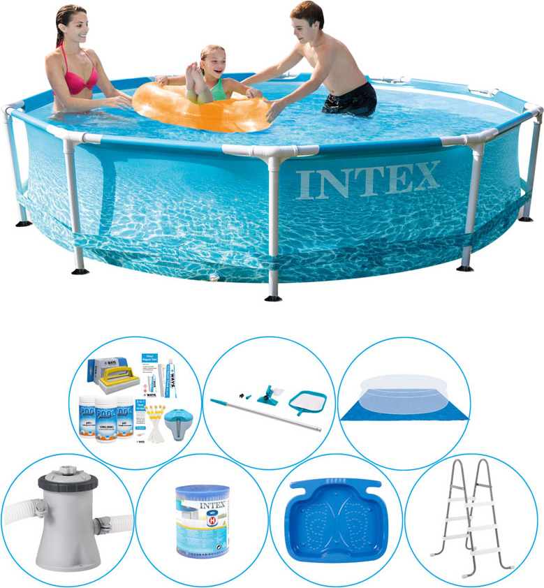 Intex Kovový rám na pláži 305x76 cm - 8-dielny - Balík bazénov