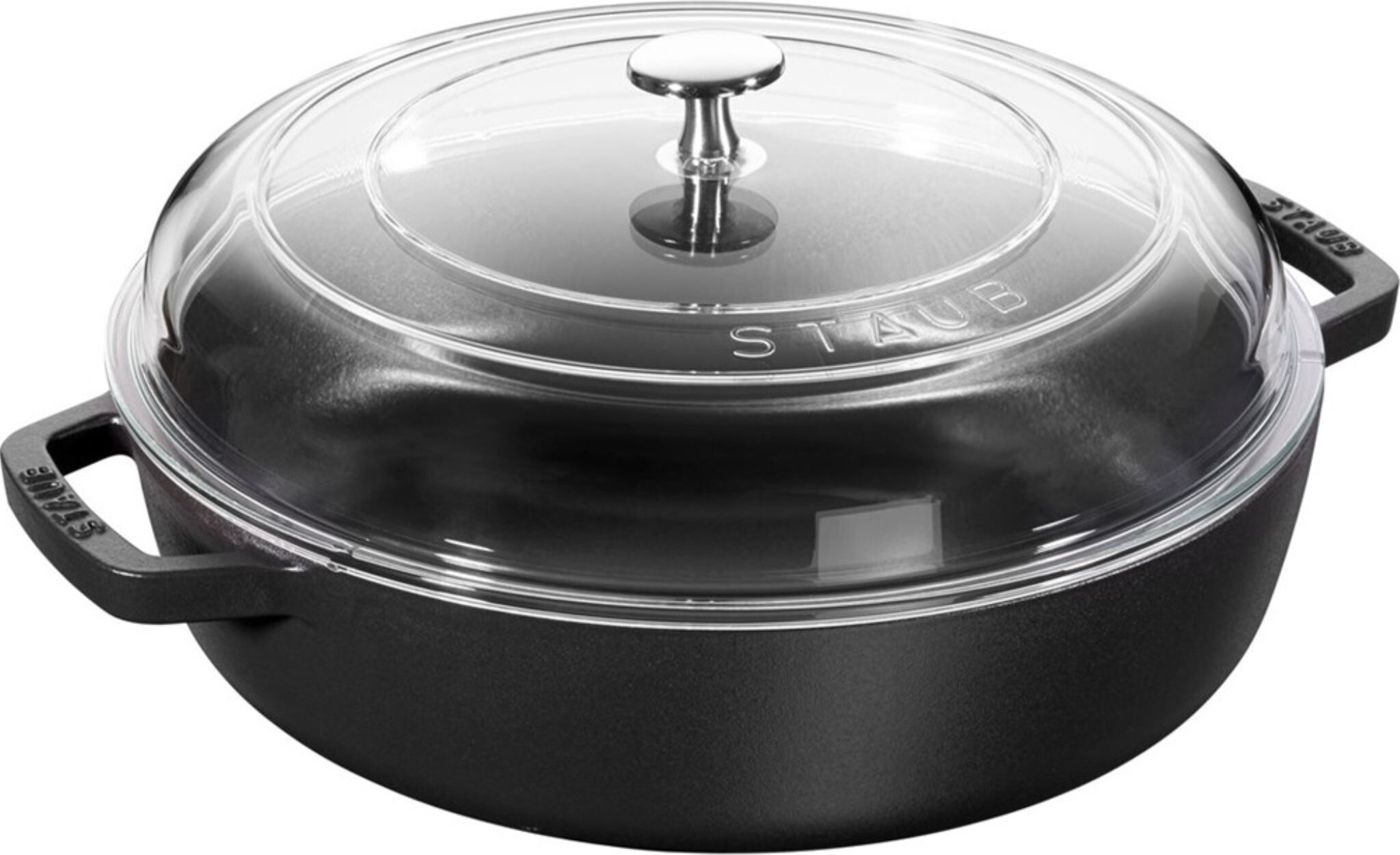 Staub Cast Iron Frying Pan with Two Handles and Lid - 28 cm