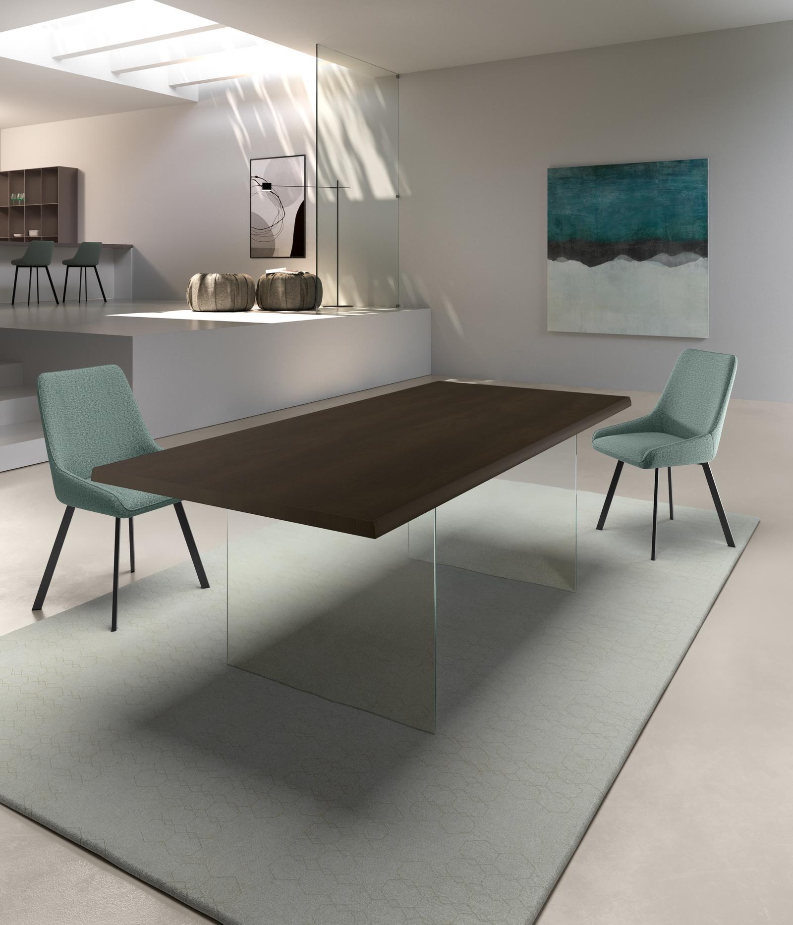 Stones Snooker - Fester Tisch (200 x 100 cm) aus braun wärmebehandelter Eiche