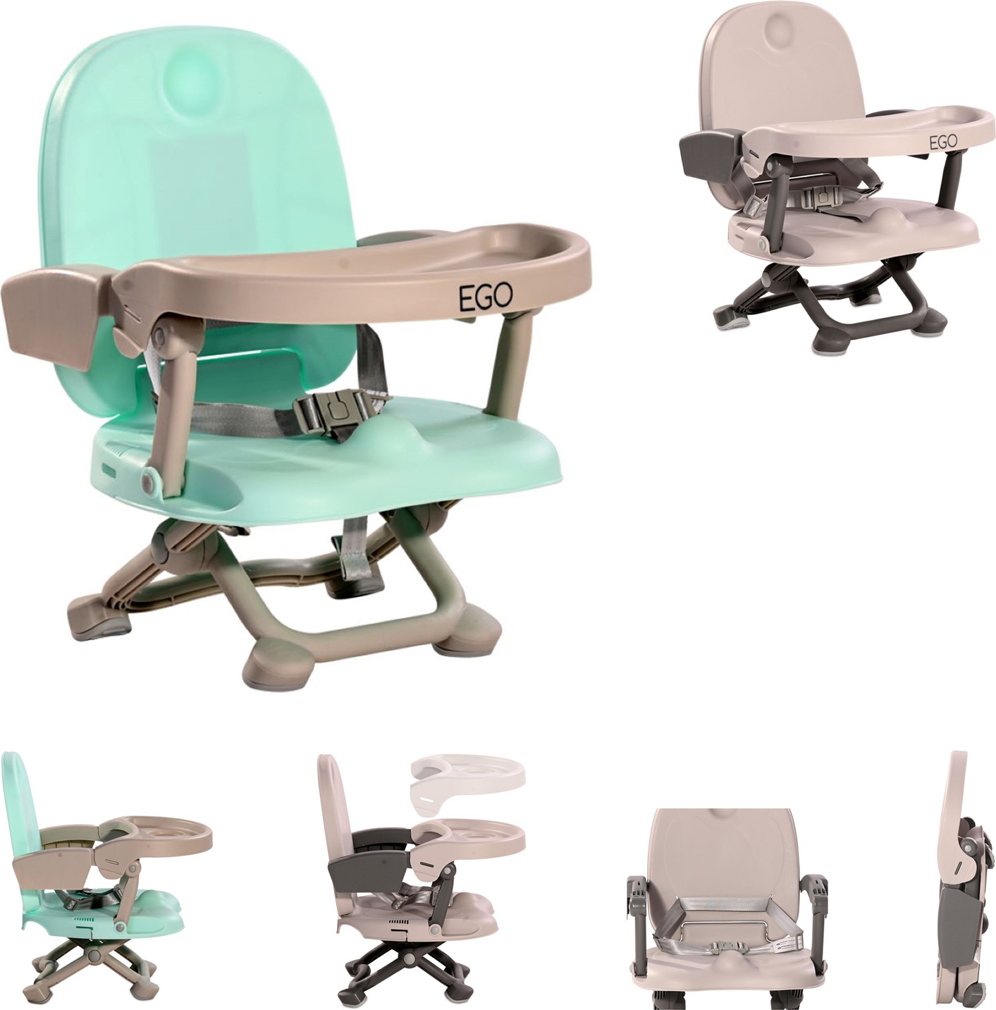 Lorelli Kinderstuhl Ego 2 in 1 Sitzerhhung Boostersitz Tisch abnehmbar klappbar grn 10100480001