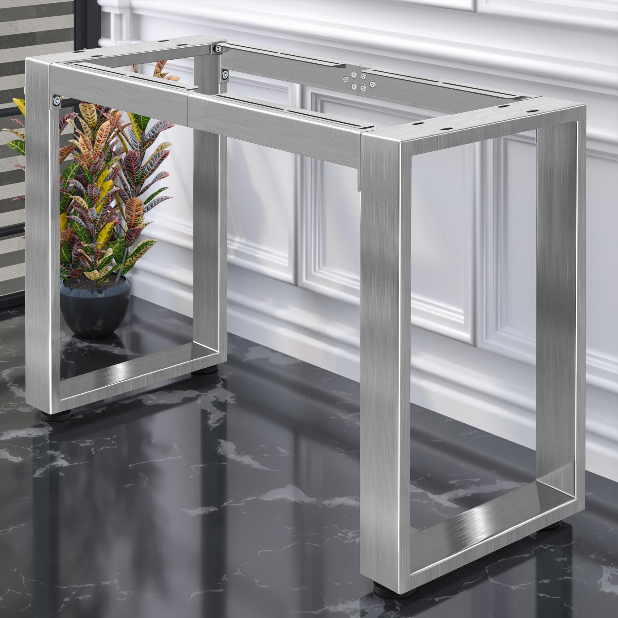 GGM Moebel International MORENA | Stehtischgestell L: B:H 127 x 60 x 105cm | 12cm | Edelstahl | Gastro Stehtischgestell, Bistro Stehtischgestell, Stehtischgestell, Kufen MorenaV127.2G60.12.105.E