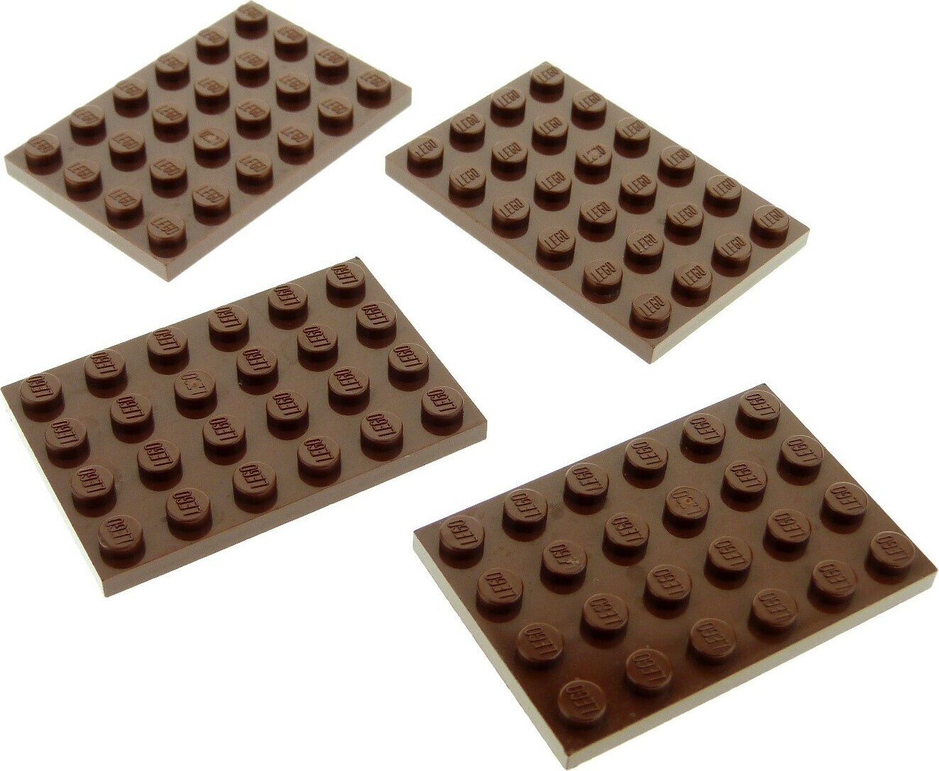 4x Lego stavebnica 4x6 červená hnedá Základná základná doska Star Wars 75059 4271874 3032