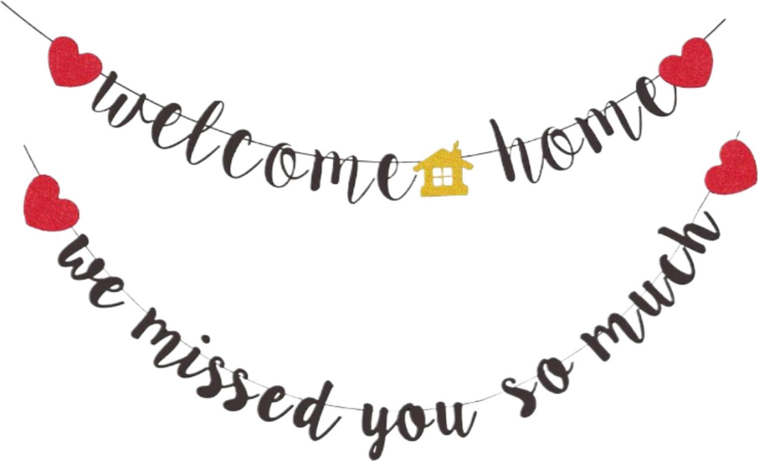 Crrynuo Schwarze Willkommen Zurück Willkommen Zuhause Deko Set,Herzlich Willkommen Girlande,Willkommen Home Banner Deko,Willkommen Zuhause Banner, herzlich willkommen Girlande,Heimkehr Party Deko KAU-LR-UN-CPK-20251215-47