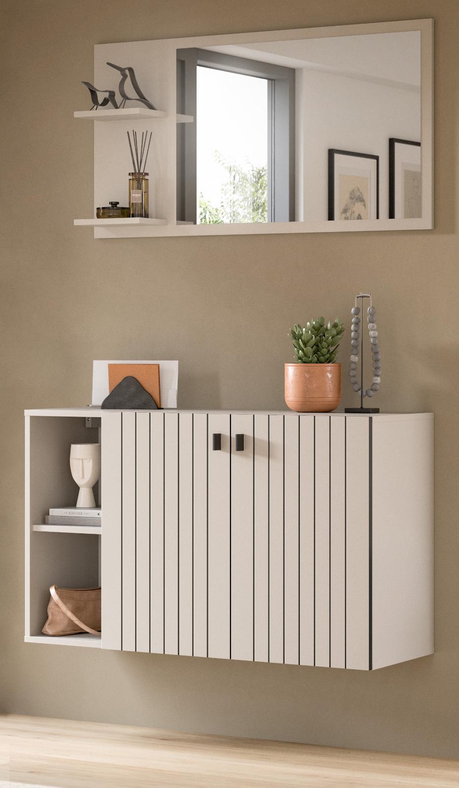 Inn.Furn Garderobe Set 2-teilig "Loreno" in Kaschmir 106 x 192 cm GE70165-09