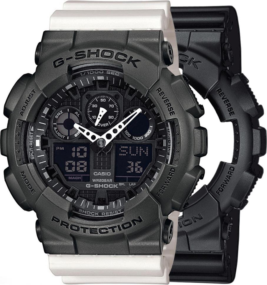 Zegarek Casio G-Shock SET GA-100-1A1ER + BEZEL 10467795 + PASEK 10366715 20BAR