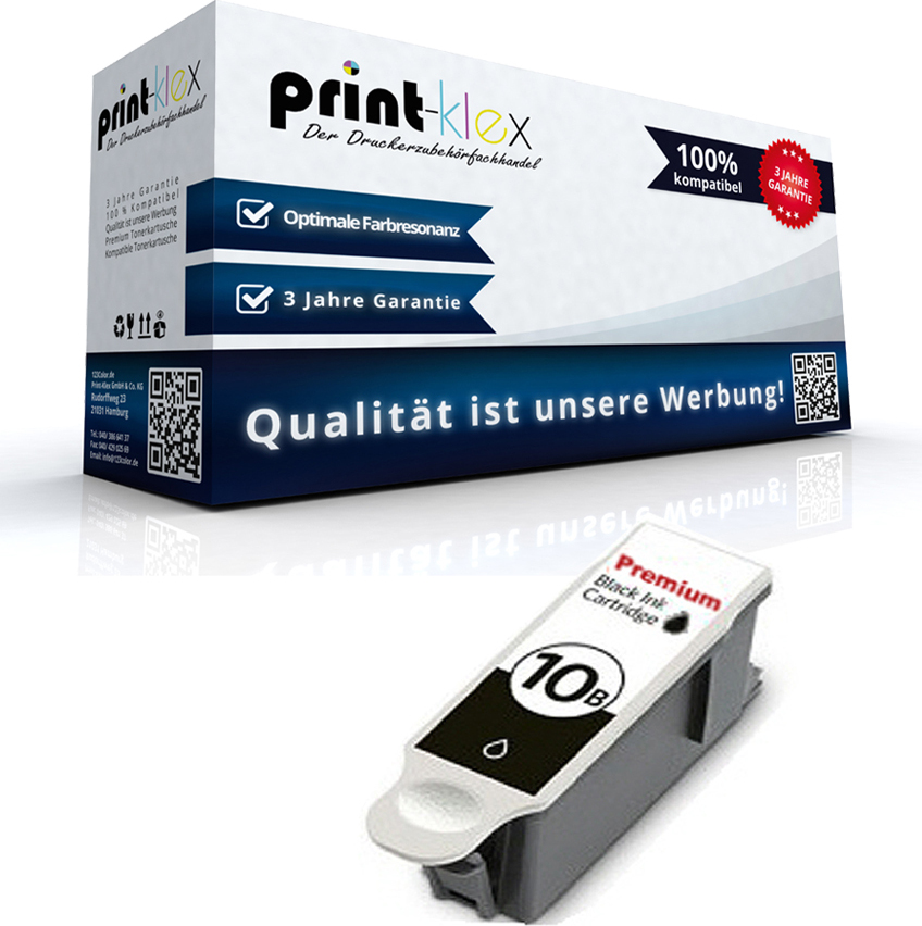 Print-Klex GmbH & Co.KG Kompatible Tintenpatrone für Kodak Easyshare 5000 Series Easyshare 5100 Easyshare 5300 Easyshare 5500 Easyshare 6150 8955916 NO 10 8955916 NO10 Black Schwarz - Office Plus Serie AMH-KODAK10-A1