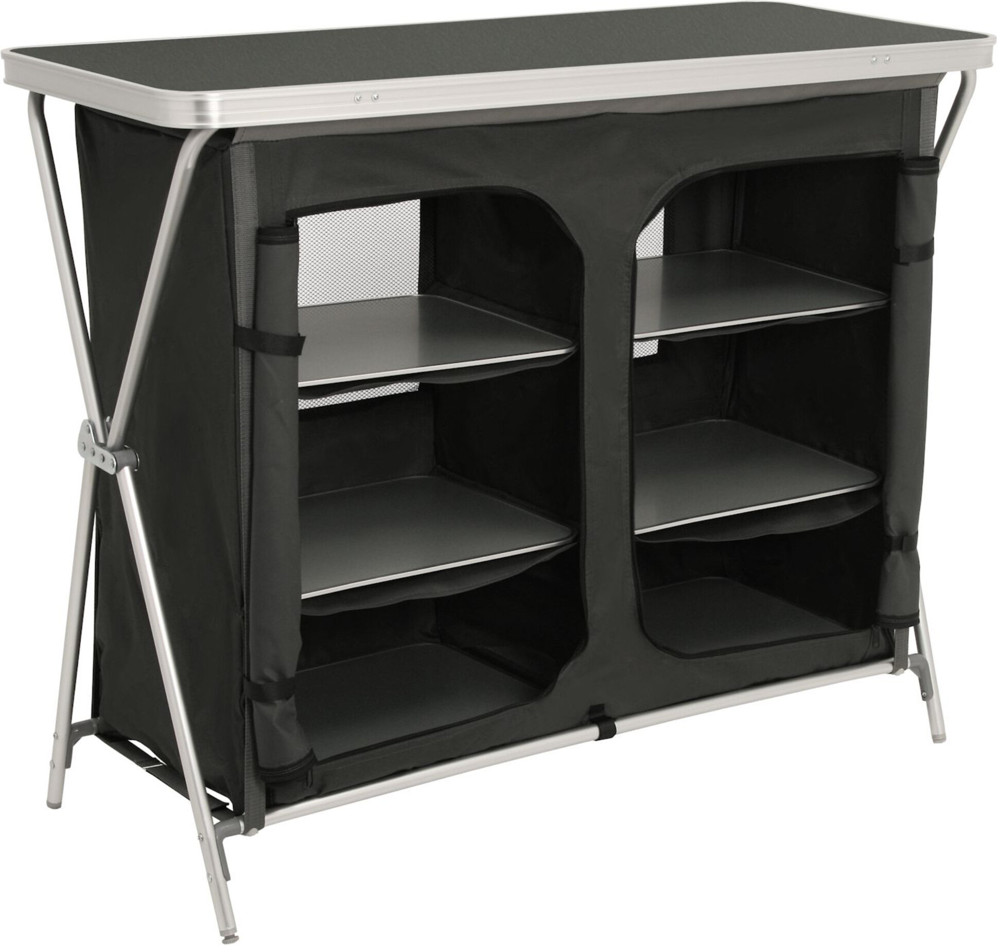 YZNAHRE Cucina Da Campeggio Pieghevole - 5 Scomparti, Alluminio, 174x46x110 Cm, Impermeabile