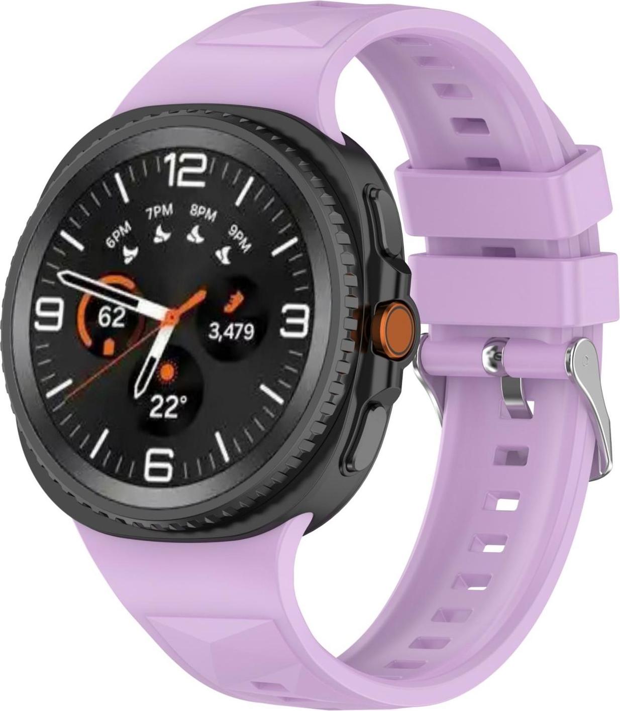 Pre Samsung Galaxy Watch 8 / 8 Classic / Ultra 2 Ice Crystal Design Silikon Armband Hell-Lila