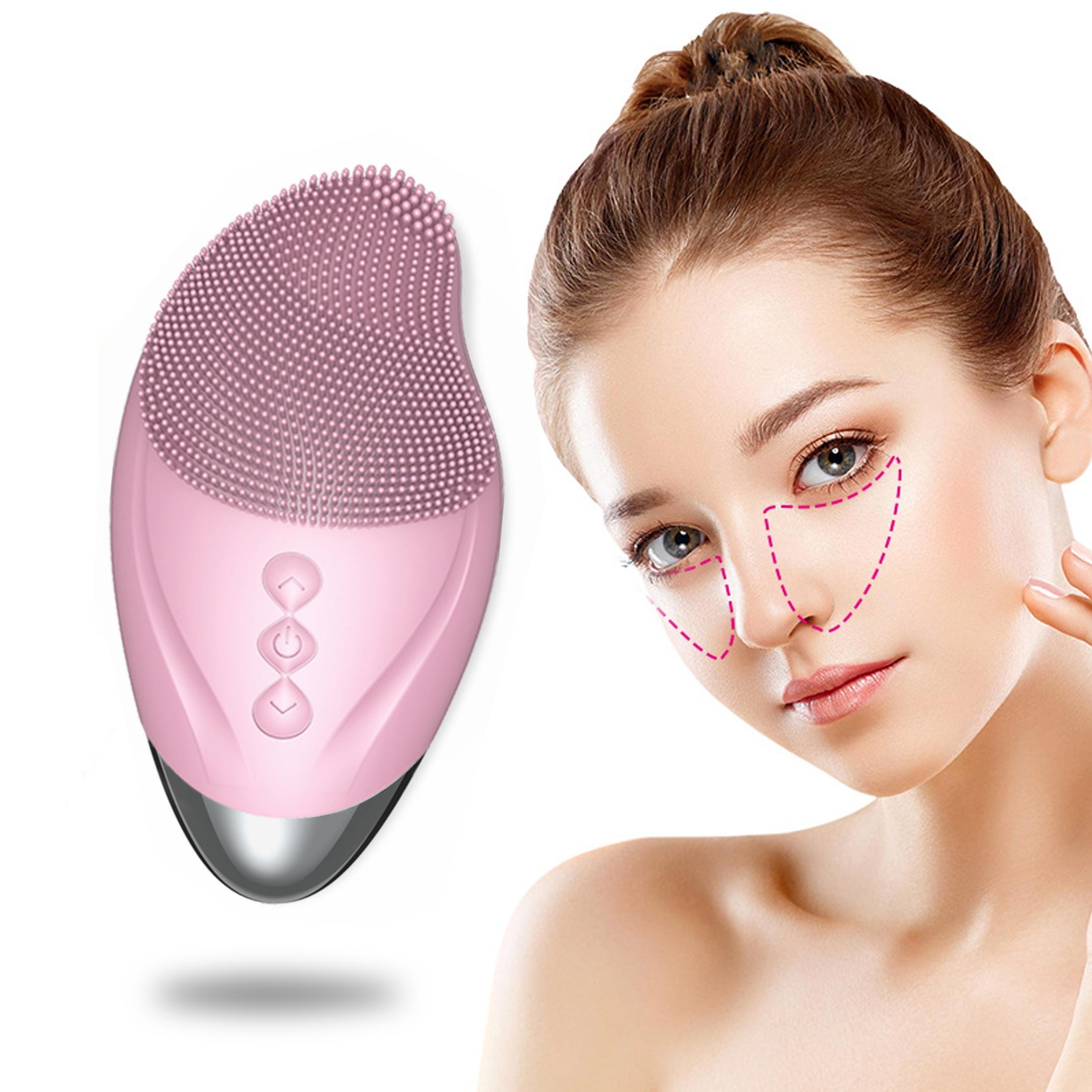 keepgogo Sonstige Gesichtspflege, Gesichtsreinigungsbürste, 3in1 Elektrische Gesichtsbürste, wasserdichte Gesichtsreiniger,USB Gesichtsmassagegerät, Anti-Aging