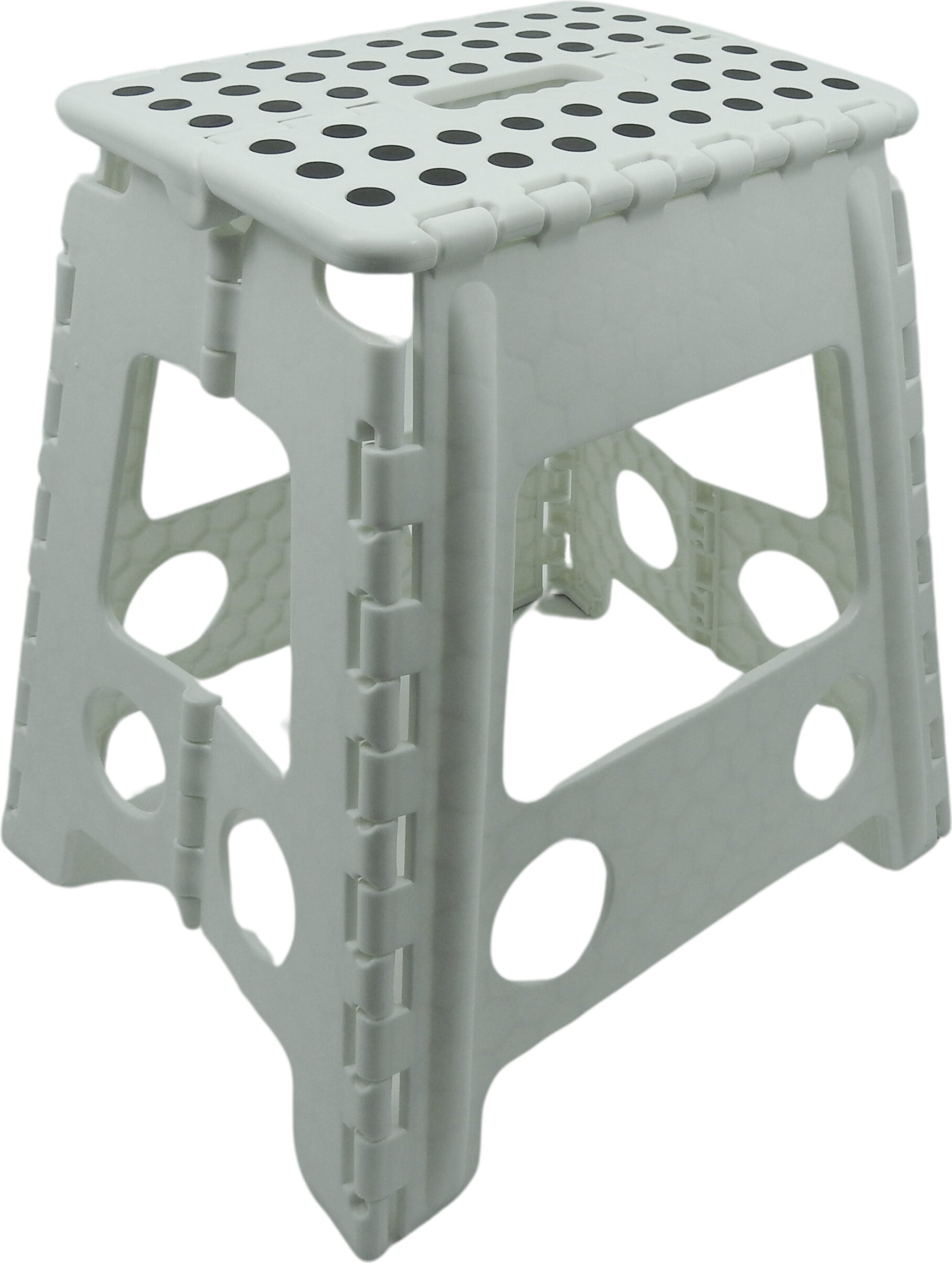 Tabouret XL Pliant Relaxdays - Escabeau 1 Marche Avec Poignée - Gris/Noir - 120kg
