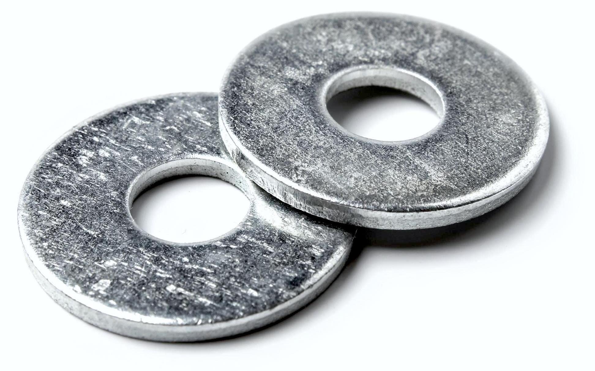 Markenlos Verpackung von 20 breiten Ringen M14, verzinktem Stahl, U-Ringen, Flachringen