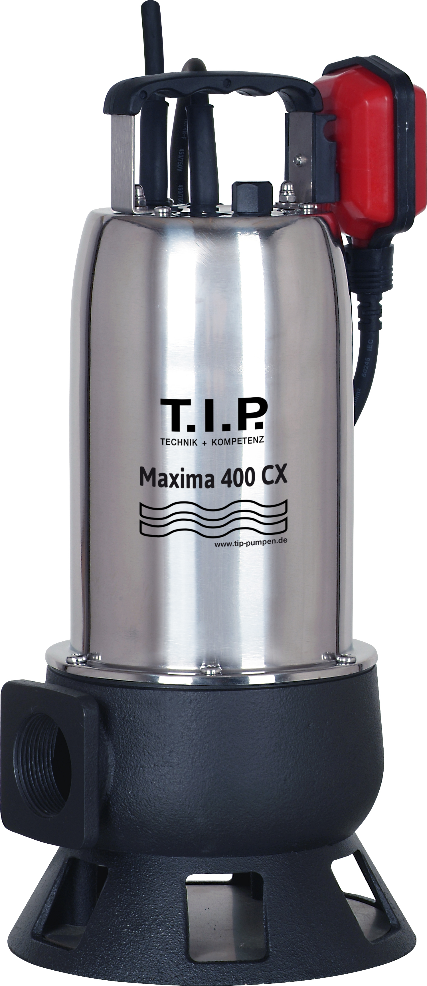 Ponorné čerpadlo na odpadovú vodu T.I.P. Maxima 400 CX, max. prietok 24 000 l/h, výkon: 950 W, max. výtlačná výška 9 m