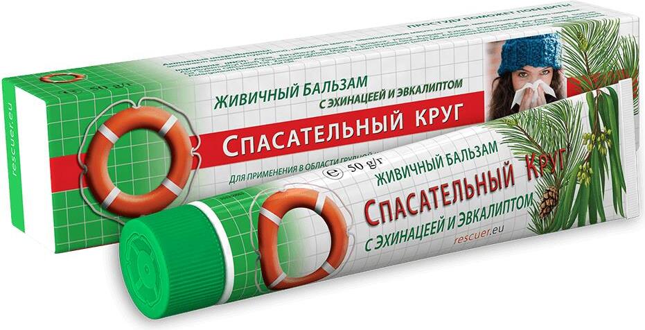 Dr.Retter Rettungsring® Massagebalsam mit Echinacea und Eukalyptus "Skipidarnyj"