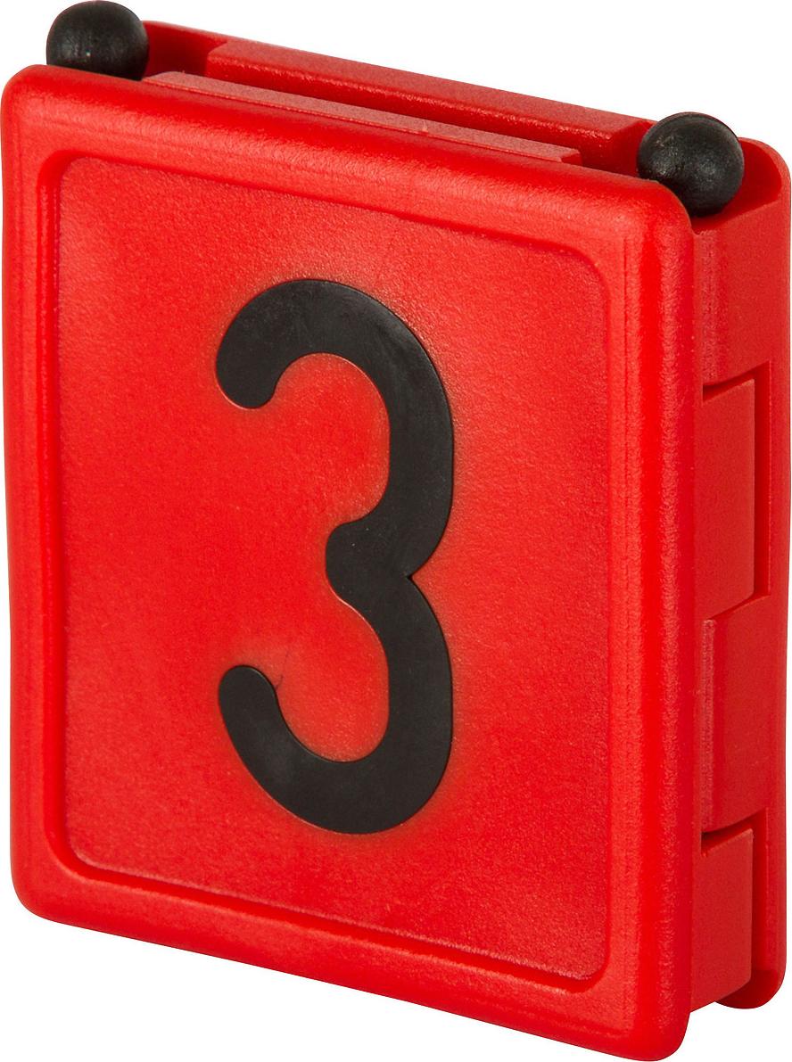 Kerbl Halsbandnummer DUO, 1-stellig 6er Pack rot 209423