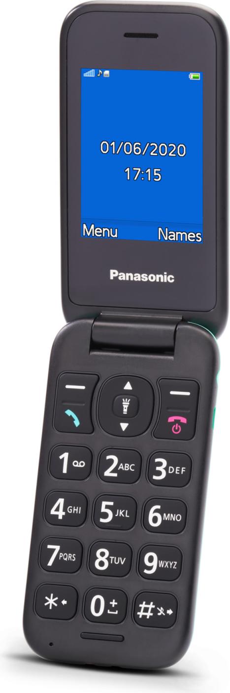 Panasonic KX-TU400EXC Seniorenhandy zum Aufklappen ohne Vertrag (SOS-Notruftaste, große getrennte Tasten, große Schrift, kabelloses Gerät), mint