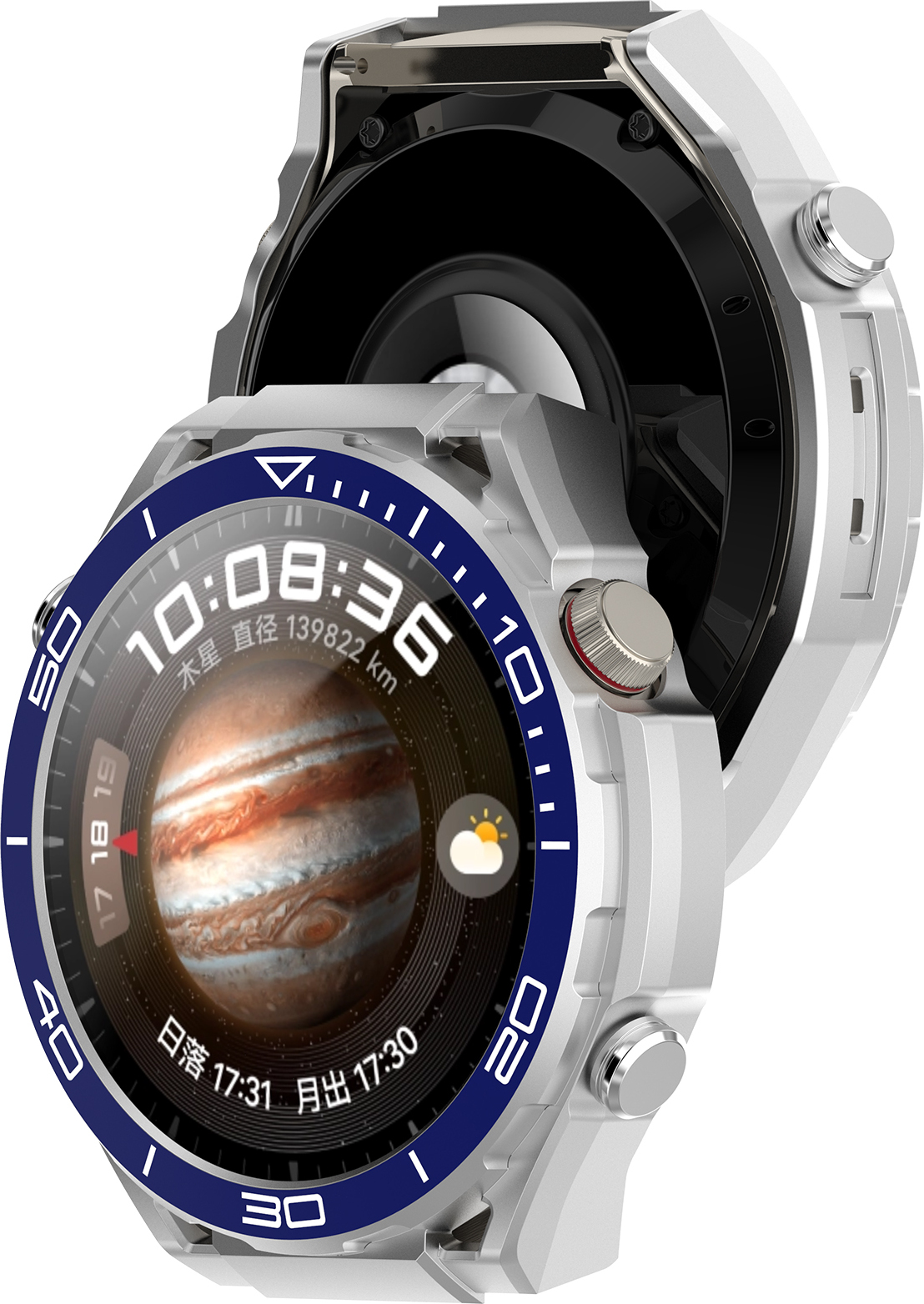 INF Verwandeln Sie Ihre Huawei Watch 4 Pro mit einem meisterhaften Gehäuse Blau 378445