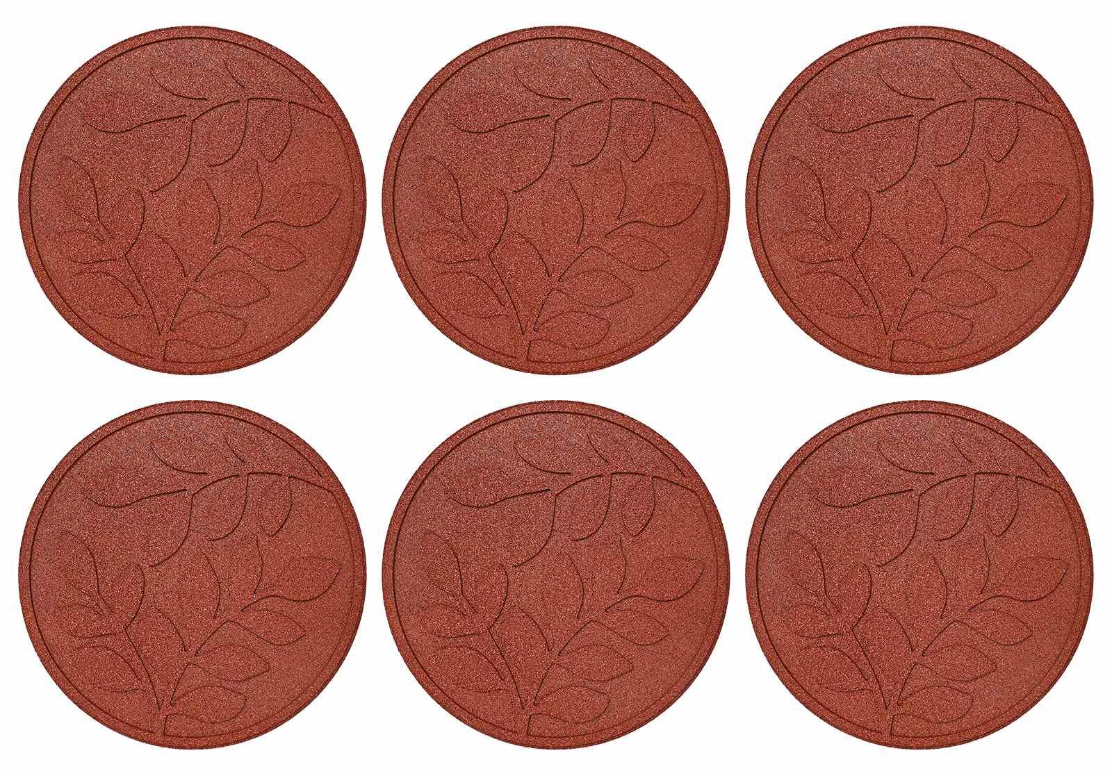vidaXL Gehwegstein 6 Stk. Rot Ø 44 x 2 cm Gummi 42030077