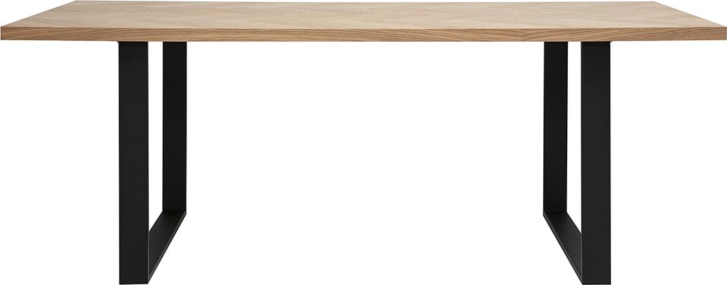 Miliboo - Rechteckiger Esstisch mit Eichenholz- und schwarzem Metallfinish L200 cm MAGDA