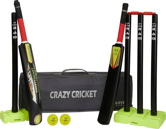 RAM Crazy Cricket Sport set - Junior + Senior Bat Junior ram cricket plastic jr.