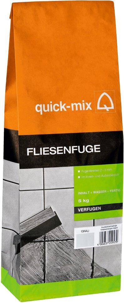 Sievert Baustoffe 2,40/kg Quick Mix Fliesenfuge FF5gr Grau 5kg FF 5 gr