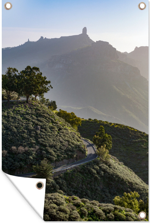 MuchoWow® 60x90 cm Outdoor-Poster Gartendeko Sichtschutz Garten Poster für den Garten Eine Straße nach Roque Nublo auf Gran Canaria 133|1328309