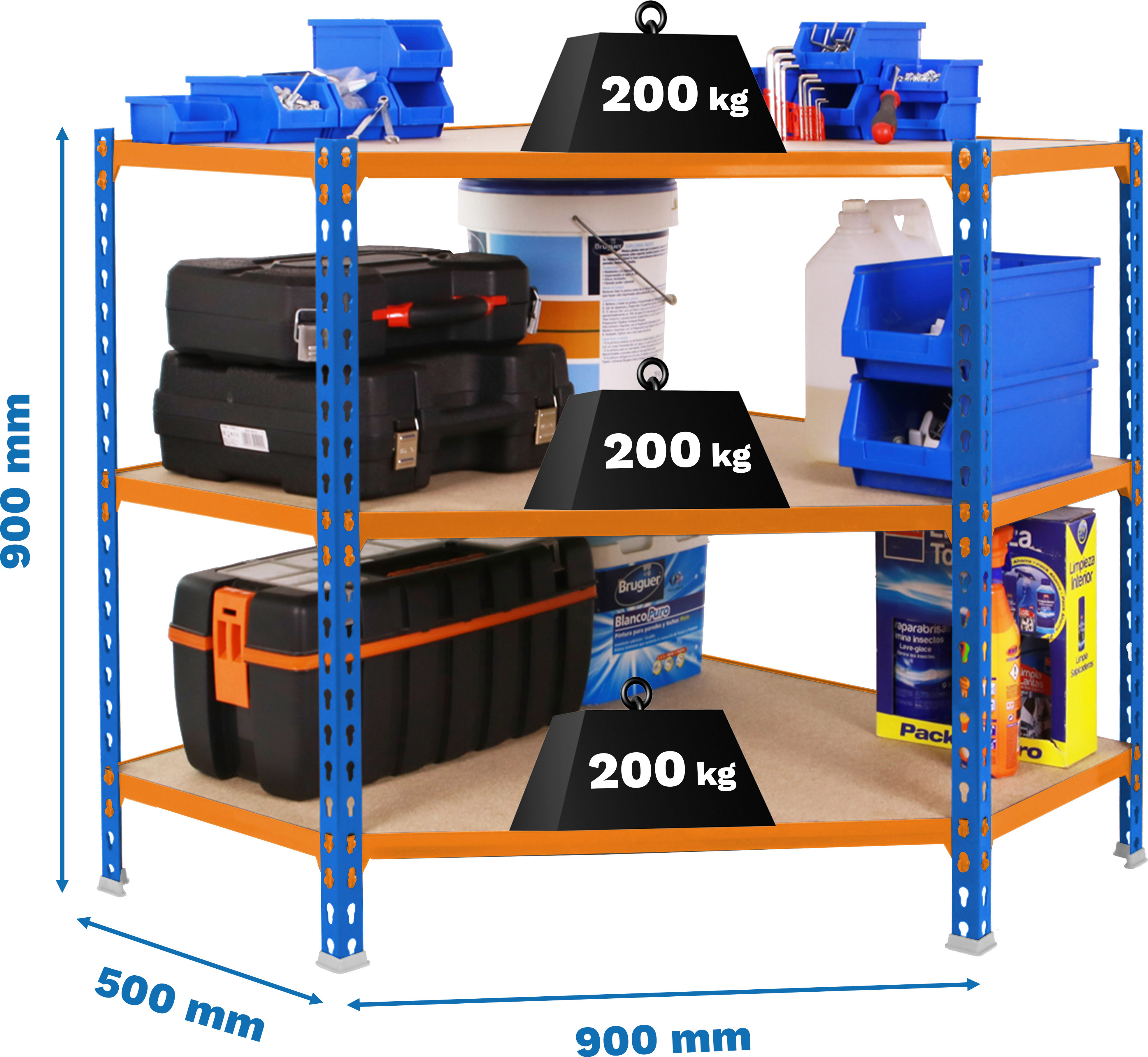 Simonrack Kantenband aus Metall ohne Parafusos MADERCLICK CORNER 3/500 900 AZ/NA/MAD