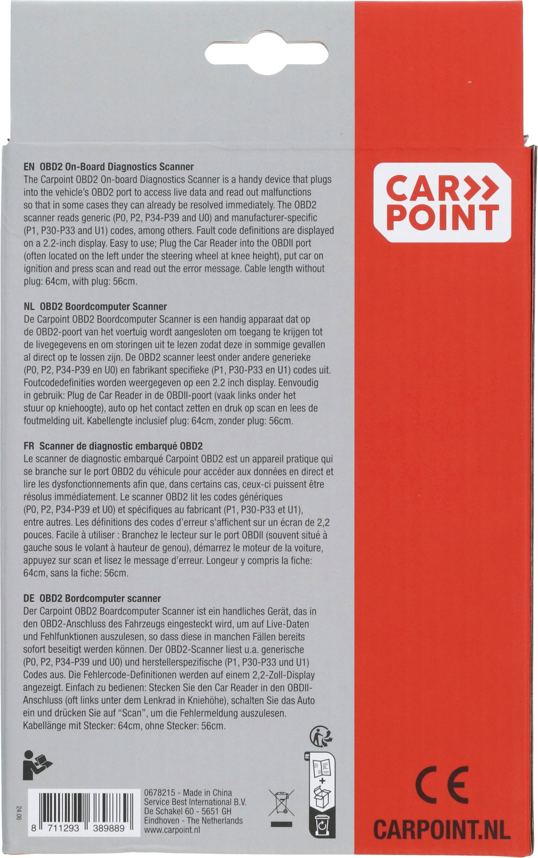 Carpoint OBD2 Bordcomputer Scanner 0678215