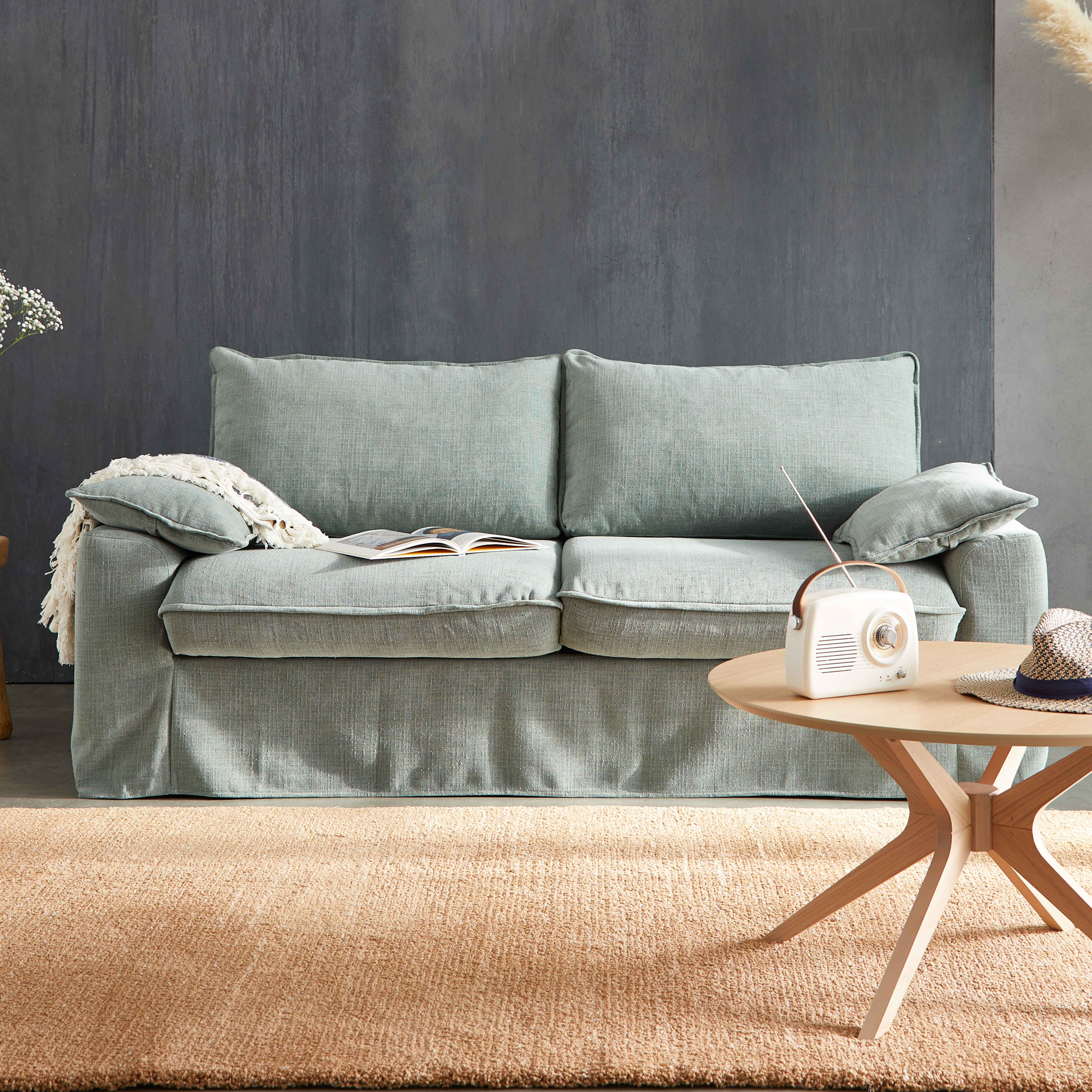 Schlafsofa aus Stoff 3-Sitzer Grau - Oviala Jarod 107708